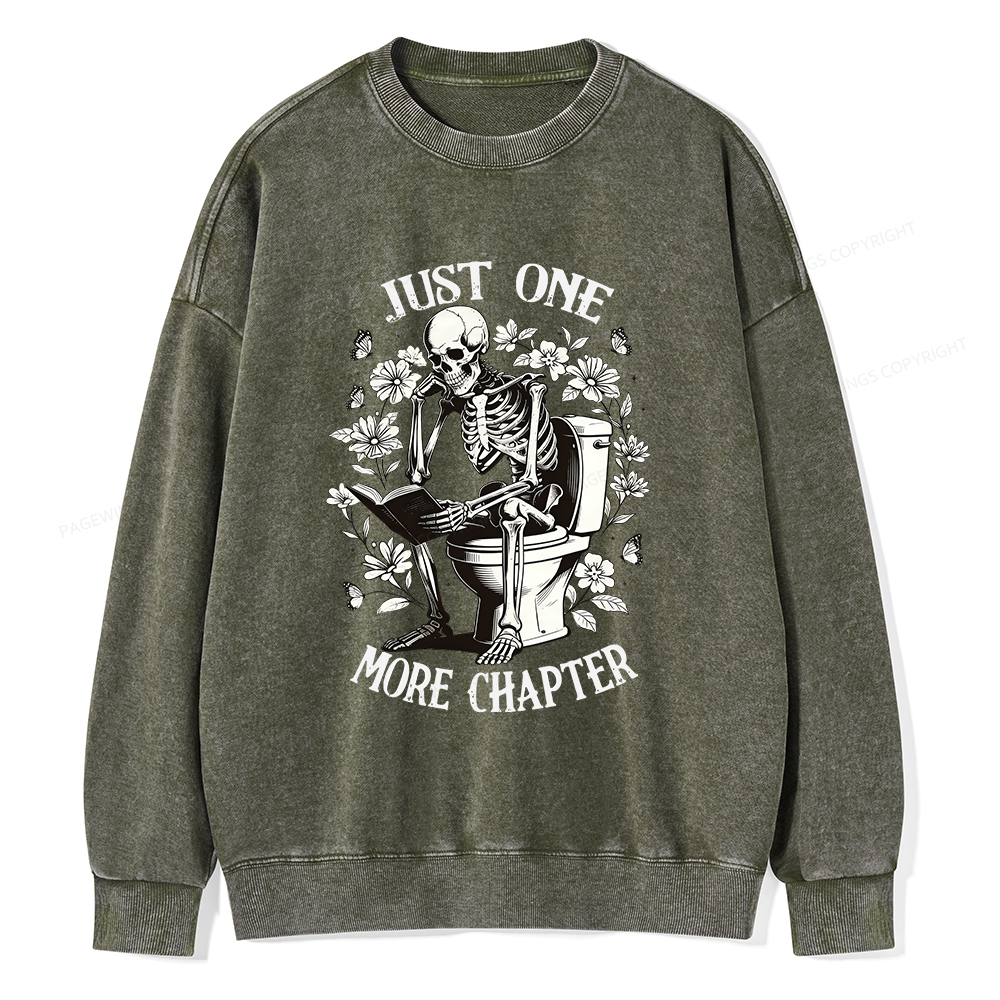 Pagewings Just One More Chapter Unisex Washed Sweatshirt
