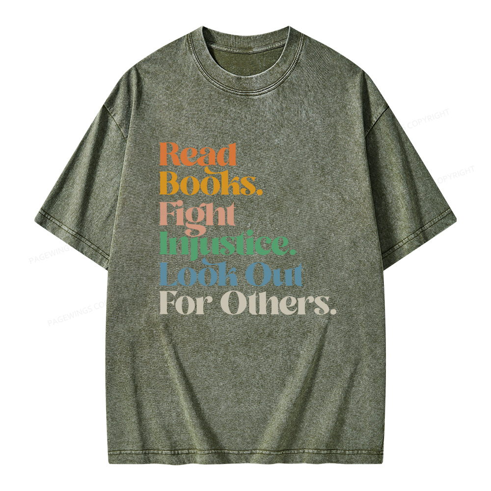 Pagewings Read Banned Books Social Justice Shirt Unisex Washed T-shirt