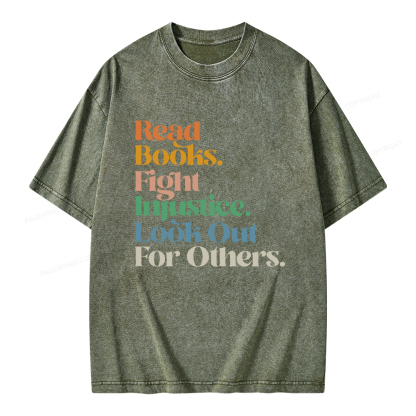 Pagewings Read Banned Books Social Justice Shirt Unisex Washed T-shirt