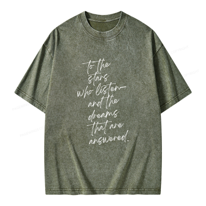 Pagewings To The Stars Who Listen Unisex Washed T-shirt