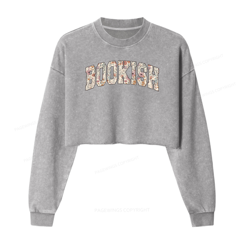 Pagewings Bookish Washed Crop Sweatshirt