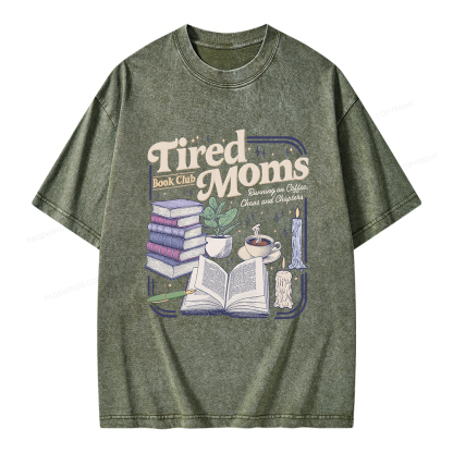 Pagewings Tired Moms Book Club Unisex Washed T-shirt