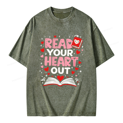 Pagewings Read Your Heart Out Valentine Unisex Washed T-shirt