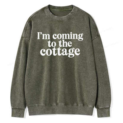 Pagewings I'm Coming To The Cottage Unisex Washed Sweatshirt