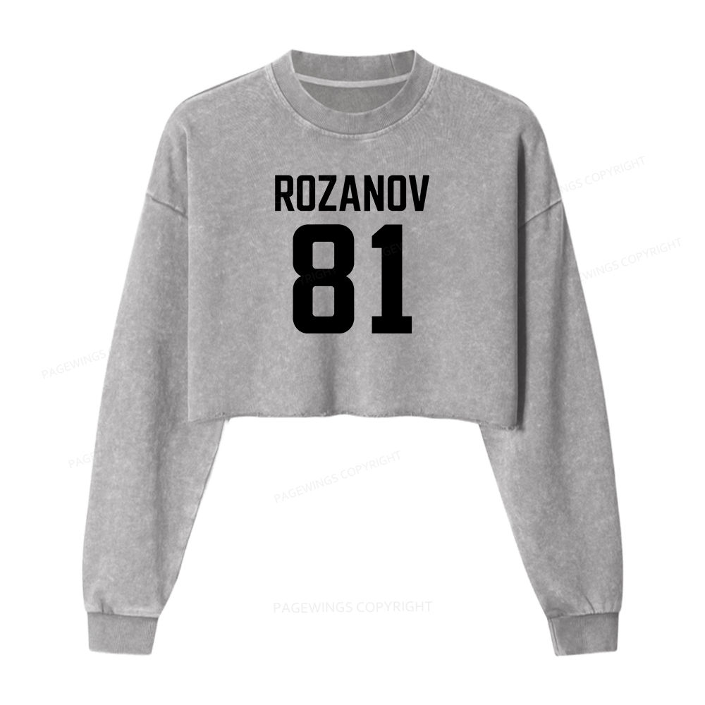 Pagewings Romantic Books Washed Crop Sweatshirt