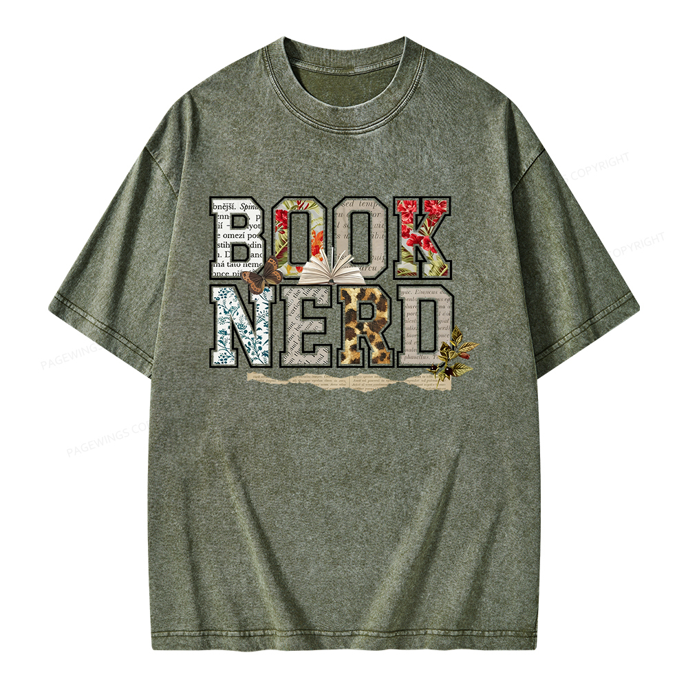 Pagewings Book Nerd Unisex Washed T-shirt