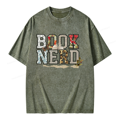 Pagewings Book Nerd Unisex Washed T-shirt