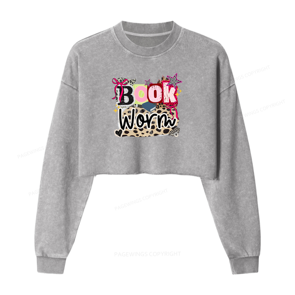 Pagewings Bookworm Washed Crop Sweatshirt