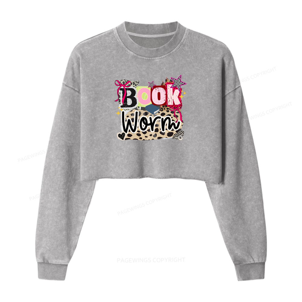 Pagewings Bookworm Washed Crop Sweatshirt