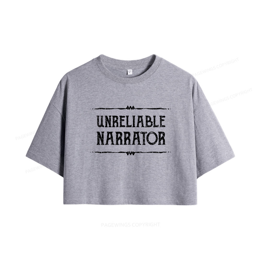Pagewings Unreliable Narrator Women Crop Tops