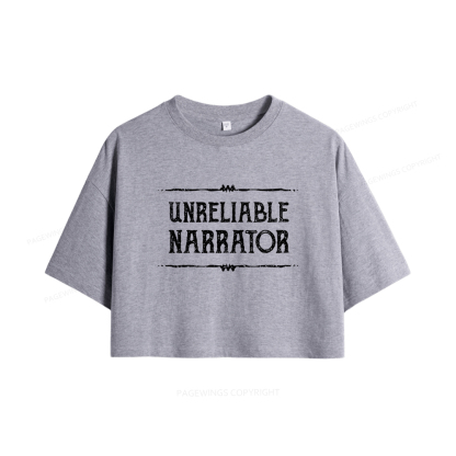 Pagewings Unreliable Narrator Women Crop Tops