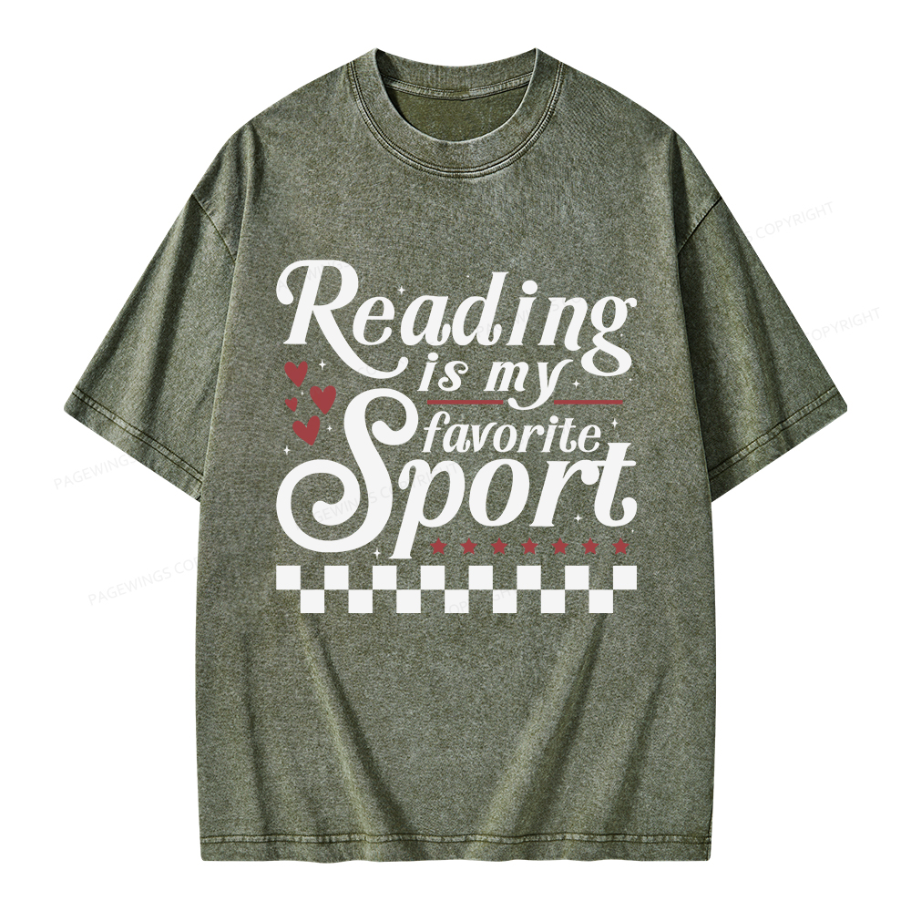 Pagewings Reading Is My Favorite Sport Unisex Washed T-shirt