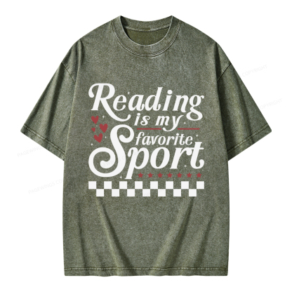Pagewings Reading Is My Favorite Sport Unisex Washed T-shirt