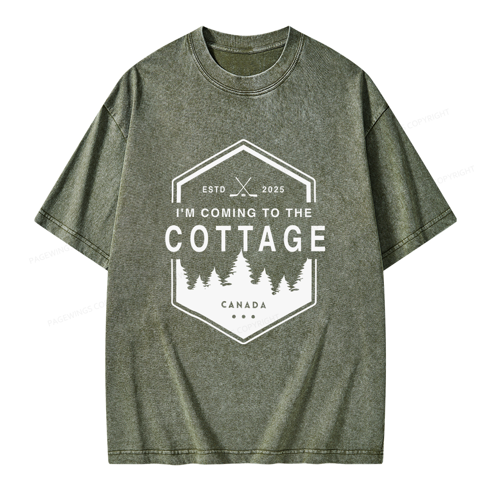 Pagewings Coming To The Cottage Unisex Washed T-shirt