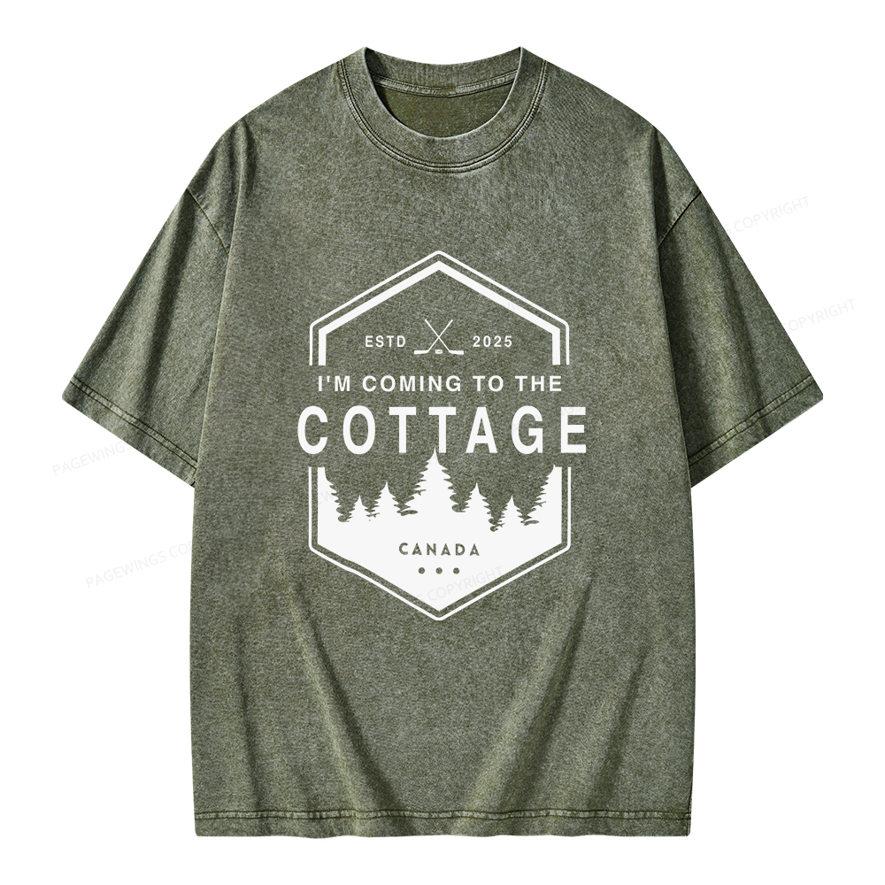 Pagewings Coming To The Cottage Unisex Washed T-shirt