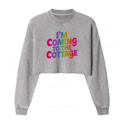 Pagewings I'm Coming To The Cottage Romanticism Washed Crop Sweatshirt