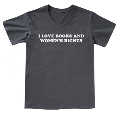 Pagewings I Love Books And Women's Rights V-neck T-shirt