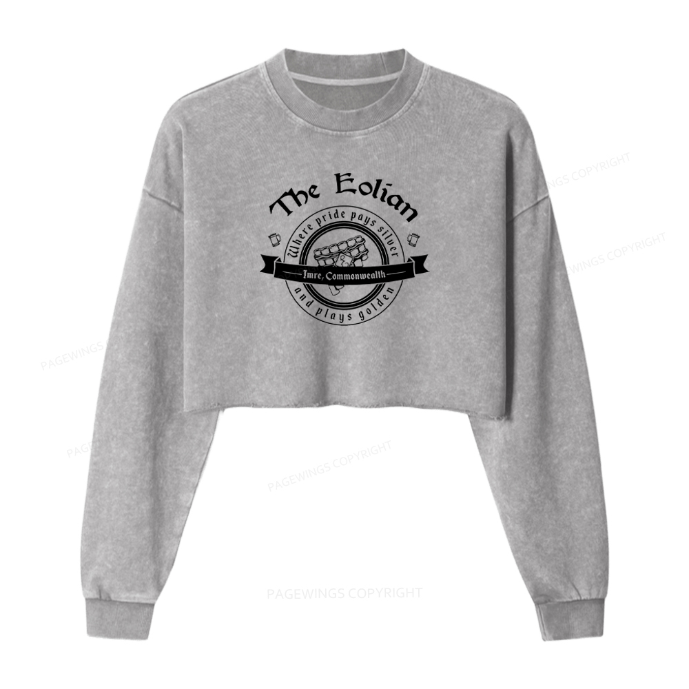 Pagewings Eolian Bar Washed Crop Sweatshirt