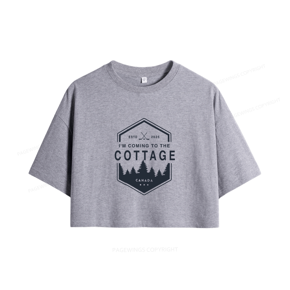 Pagewings Coming To The Cottage Women Crop Tops