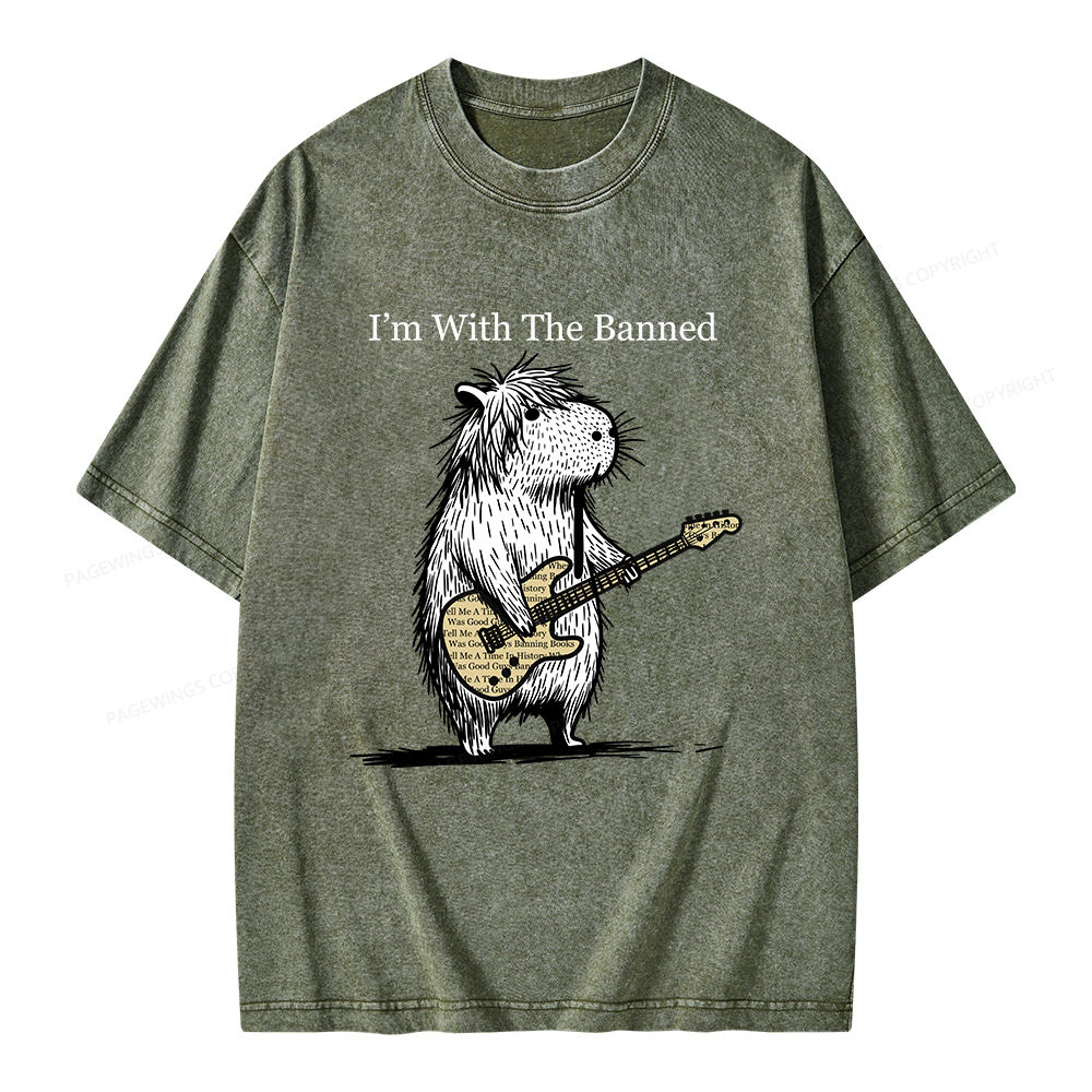 Pagewings I'm With The Banned Unisex Washed T-shirt