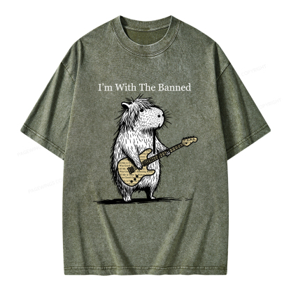 Pagewings I'm With The Banned Unisex Washed T-shirt