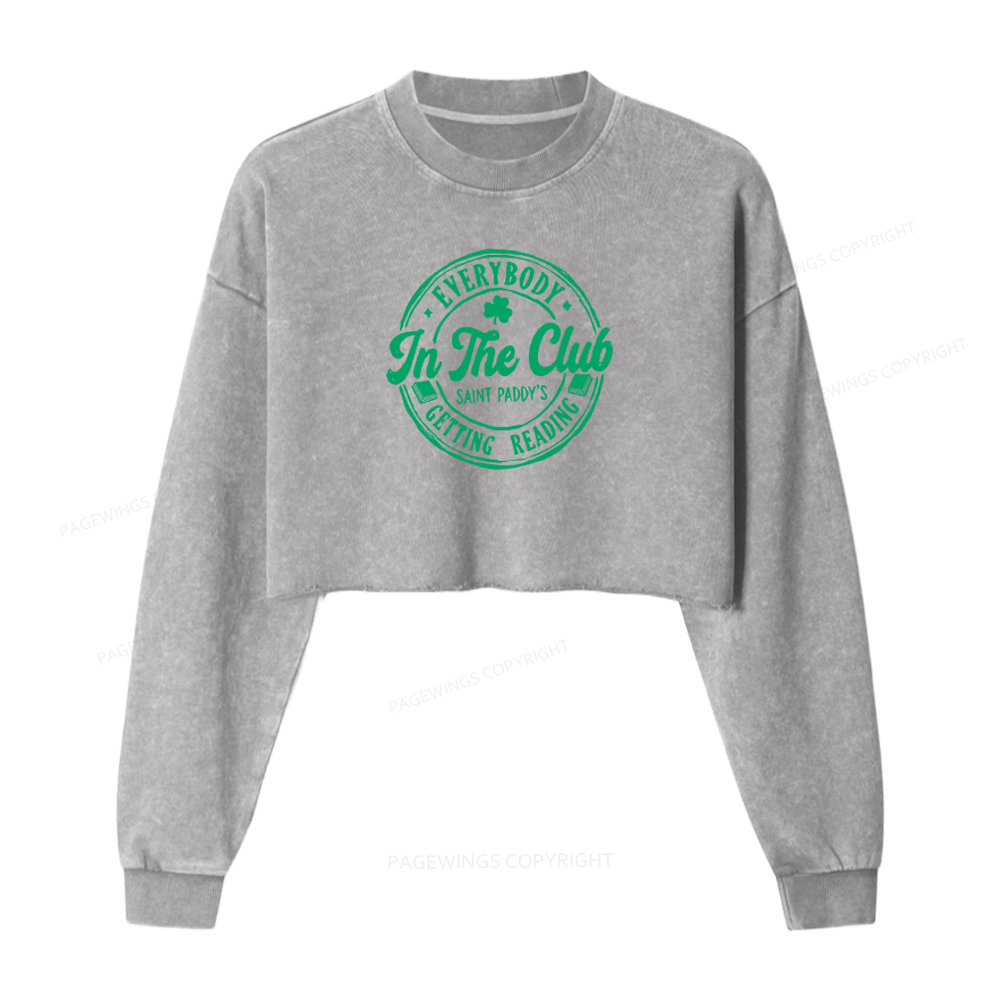Pagewings St Patrick’s Day Getting Reading Washed Crop Sweatshirt