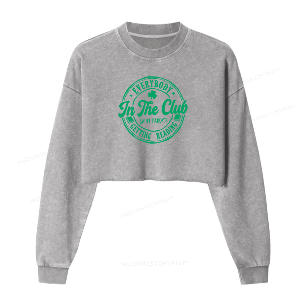 Pagewings St Patrick’s Day Getting Reading Washed Crop Sweatshirt
