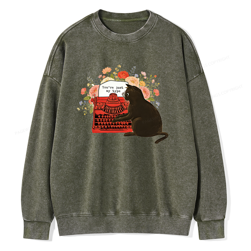 Pagewings You're Just My Type Unisex Washed Sweatshirt