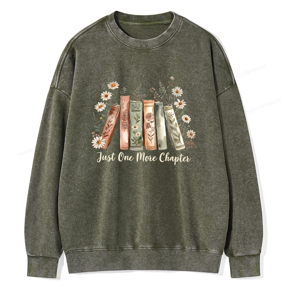 Pagewings Just One More Chapter Unisex Washed Sweatshirt