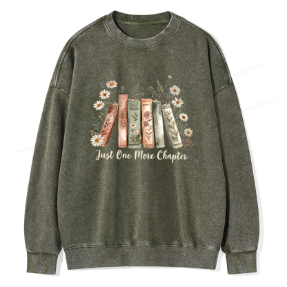 Pagewings Just One More Chapter Unisex Washed Sweatshirt