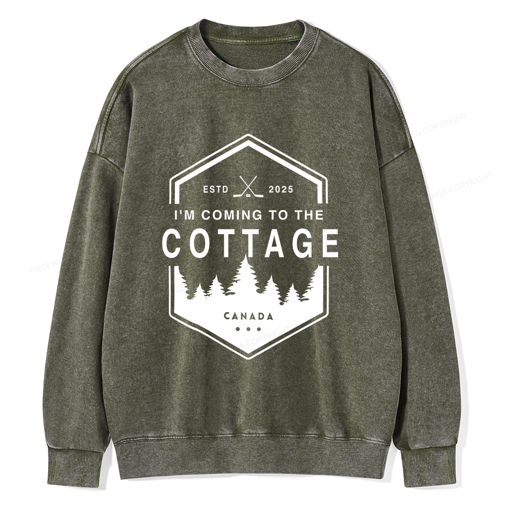 Pagewings Coming To The Cottage Unisex Washed Sweatshirt