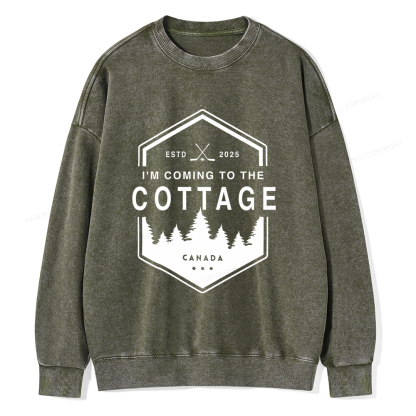 Pagewings Coming To The Cottage Unisex Washed Sweatshirt