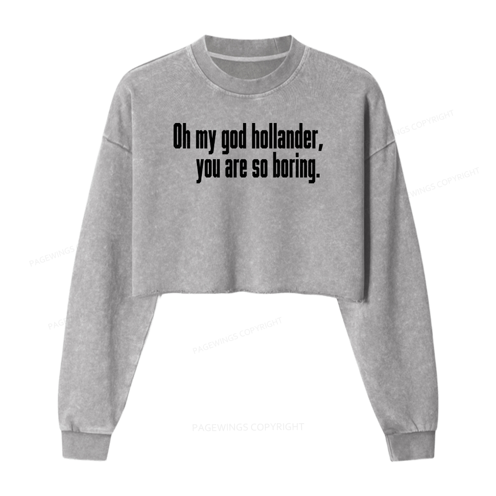 Pagewings Romance Reading Fun Washed Crop Sweatshirt