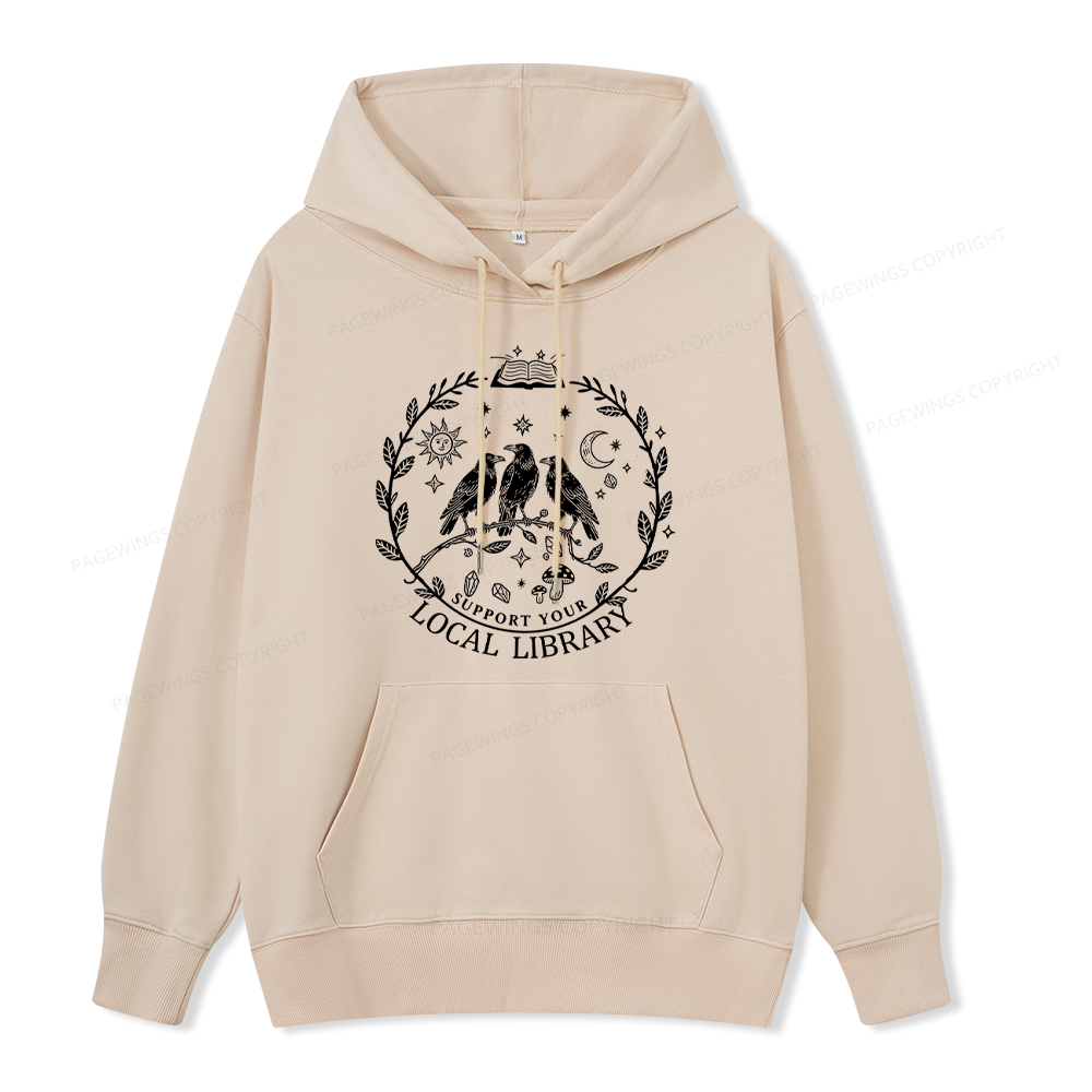 Pagewings Support Your Local Library Unisex Classic Hoodie