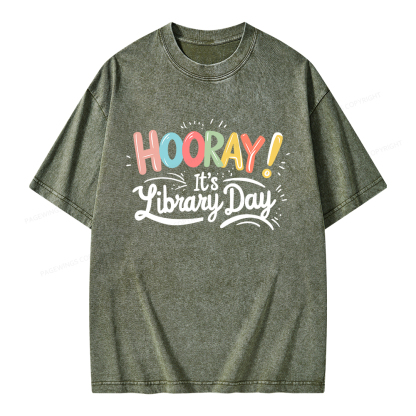 Pagewings Library Day Unisex Washed T-shirt