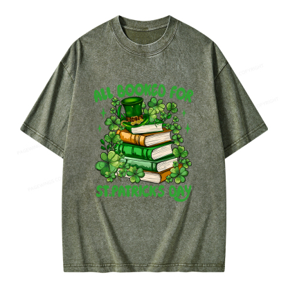 Pagewings All Booked For St Patrick's Day Unisex Washed T-shirt