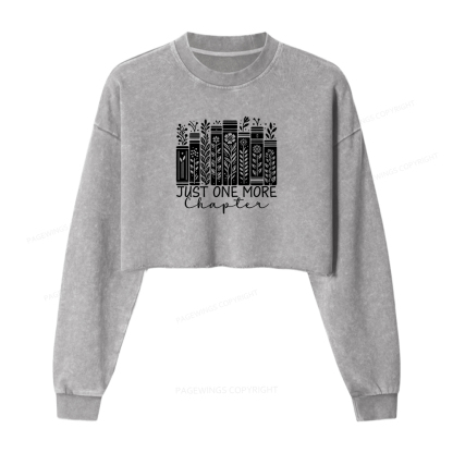 Pagewings Just One More Chapter Washed Crop Sweatshirt