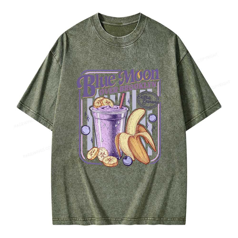 Pagewings Blue Moon Over Brooklyn Unisex Washed T-shirt