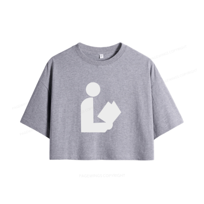 Pagewings National Library Symbol Women Crop Tops
