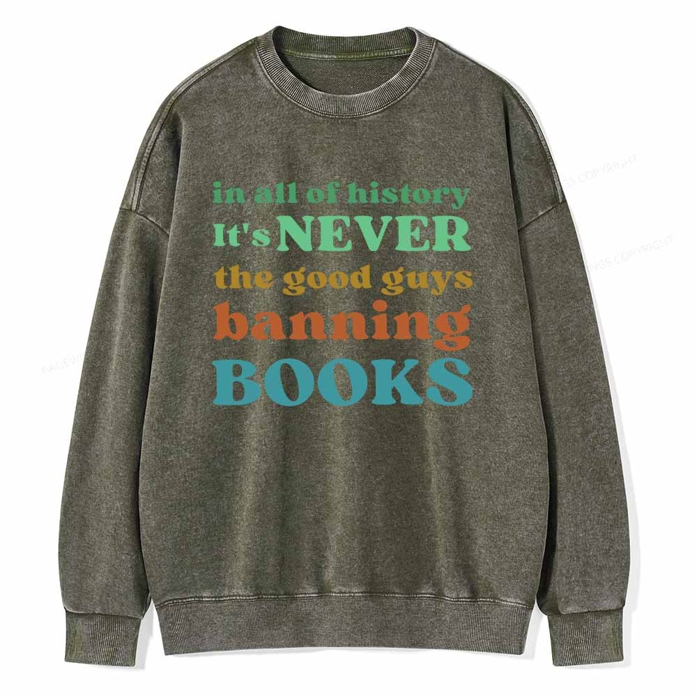 Pagewings Banned Books Shirt Unisex Washed Sweatshirt