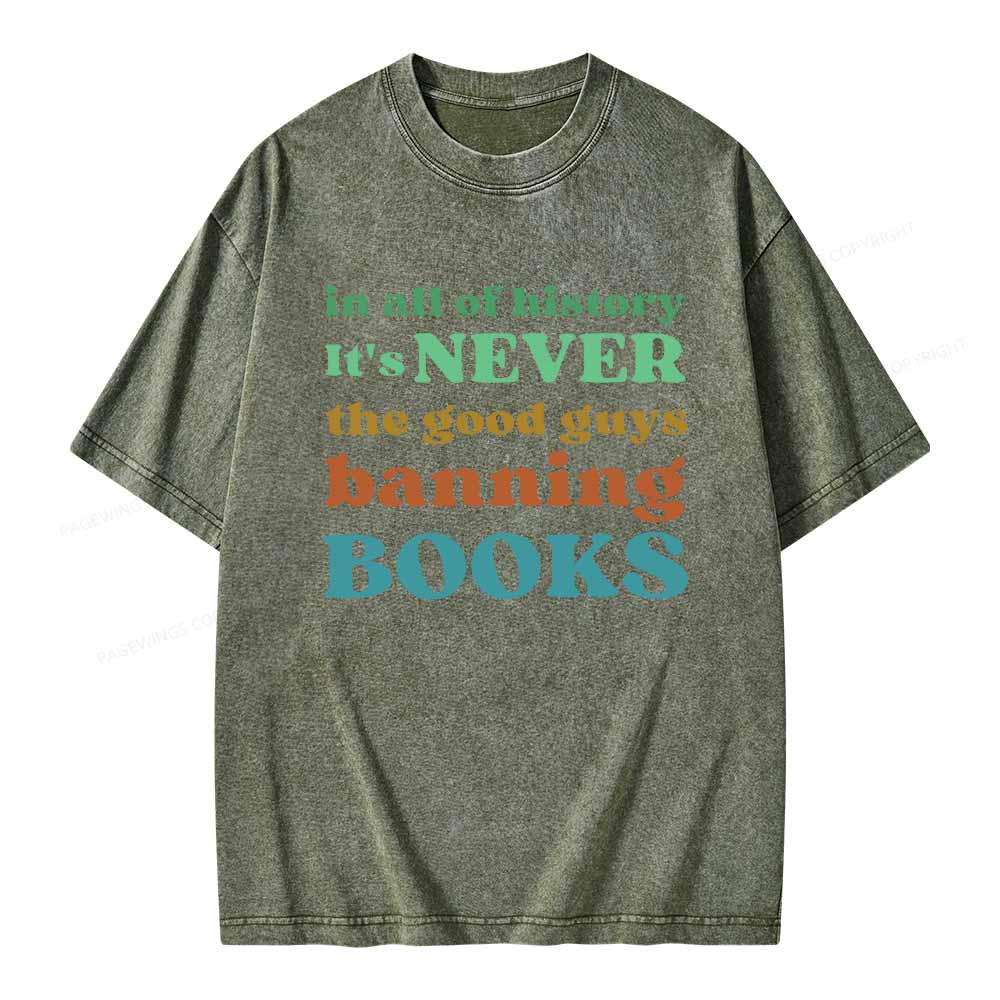 Pagewings Banned Books Shirt Unisex Washed T-shirt