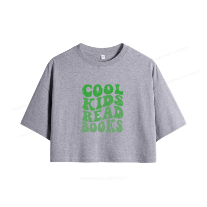 Pagewings Cool Kids Read Books Women Crop Tops