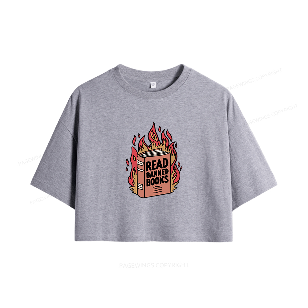 Pagewings Read Banned Books Women Crop Tops