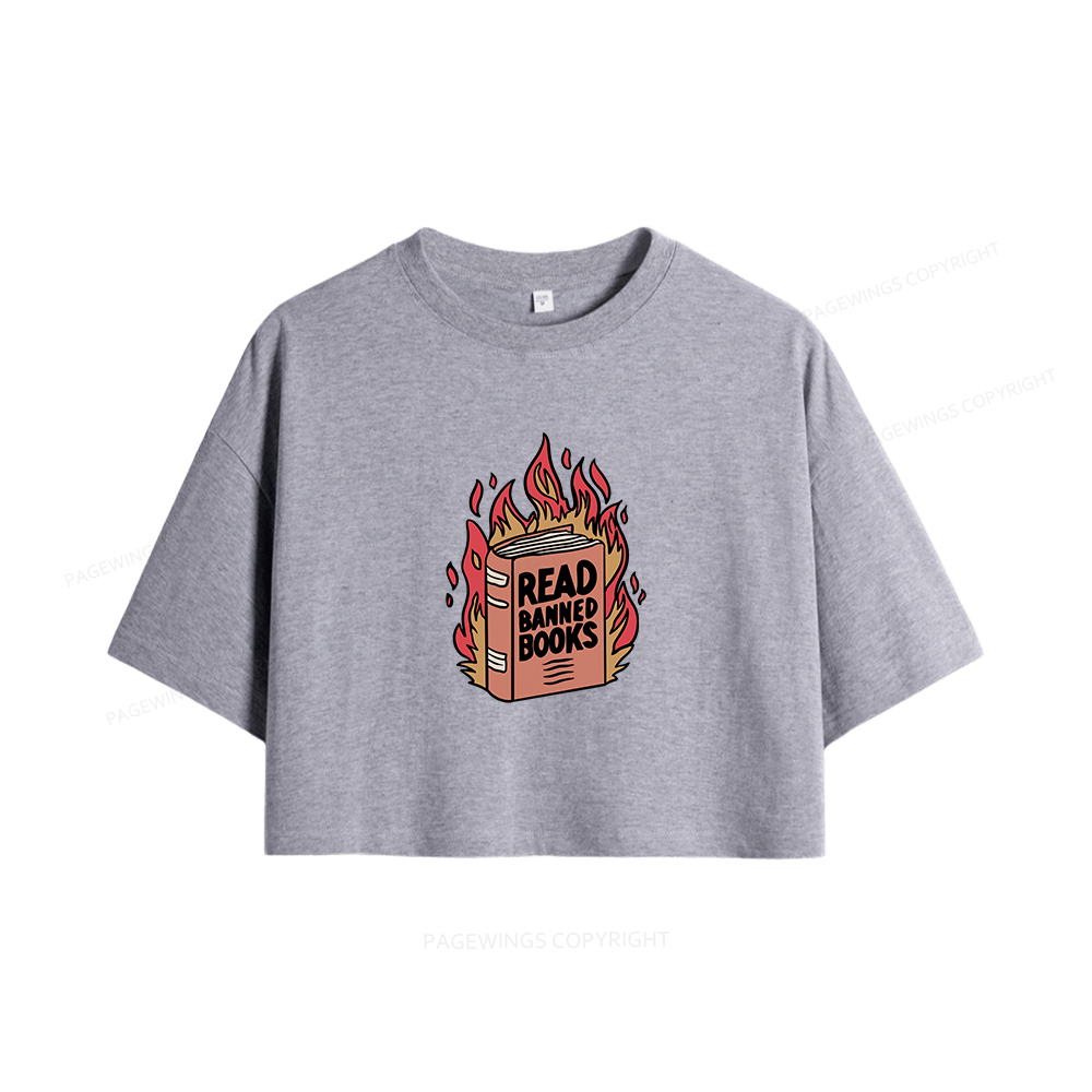 Pagewings Read Banned Books Women Crop Tops