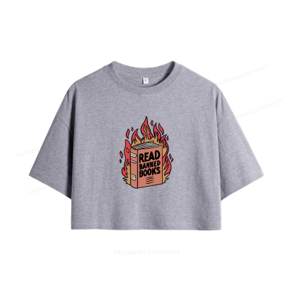 Pagewings Read Banned Books Women Crop Tops