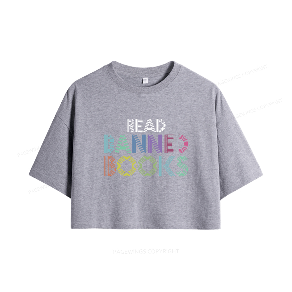Pagewings Read Banned Books Women Crop Tops