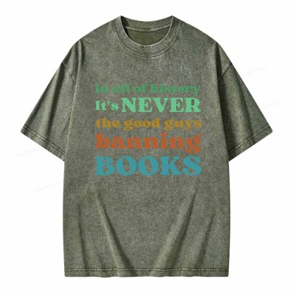 Pagewings Banned Books Shirt Unisex Washed T-shirt