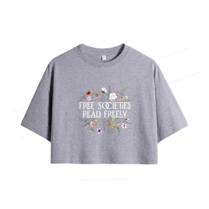 Pagewings Free Societies Read Freely Women Crop Tops