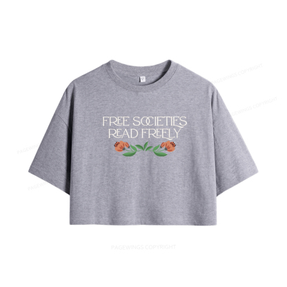 Pagewings Free Societies Read Freely Women Crop Tops
