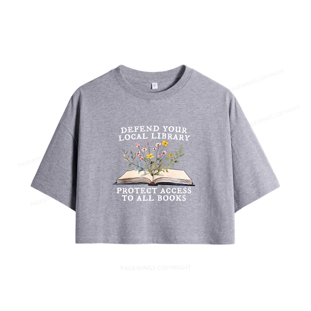 Pagewings Books Save Lives Protect Libraries Women Crop Tops